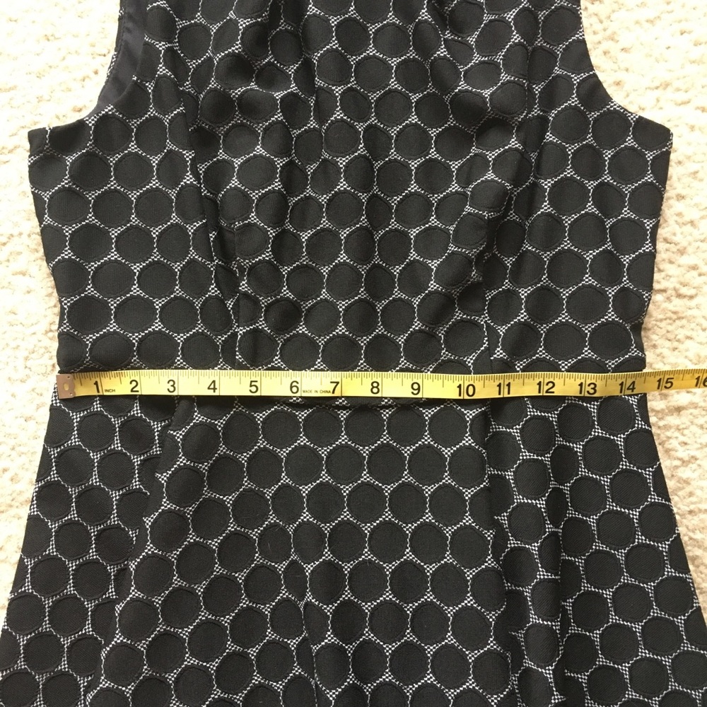 Elle Black Dot Fit & Flare Dress - Black - 10 - Picture 7 of 8
